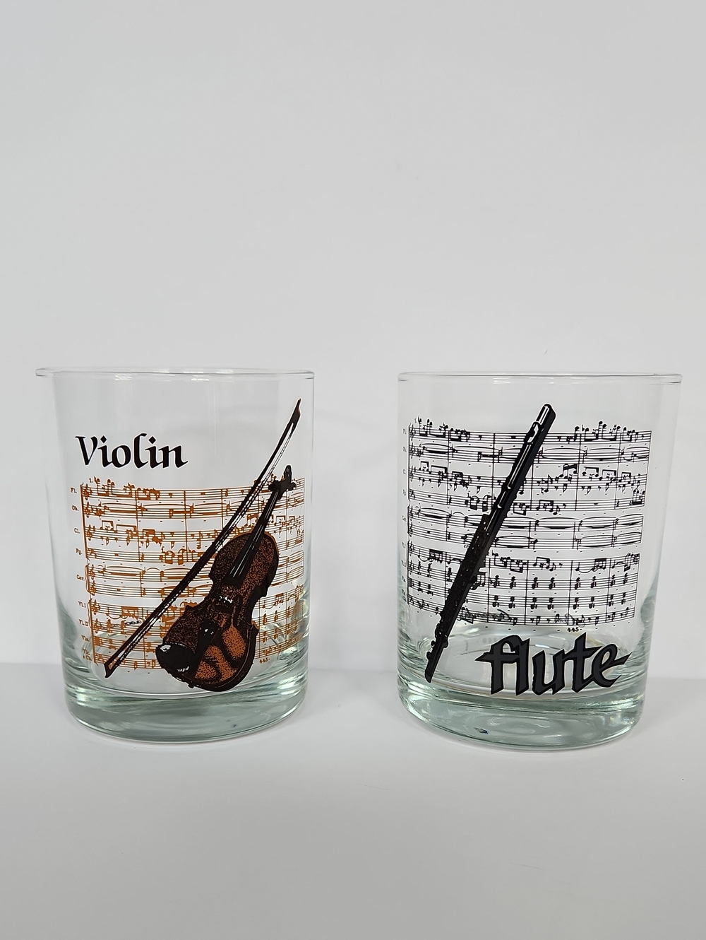 Vintage MCM Cera Cassandra Violin And Flute Glasses - Set Of 2